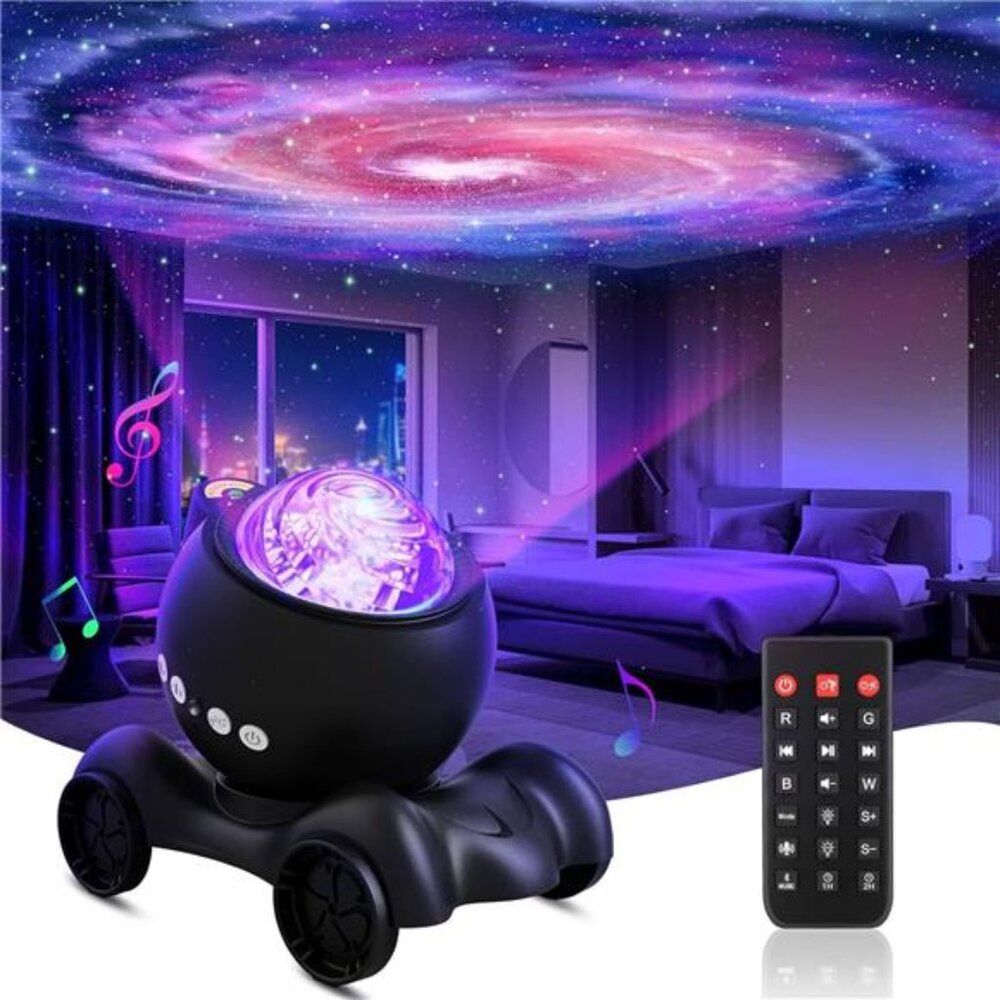 New Galaxy Projector, Star Aurora Projector Built-in Bluetooth Speaker,